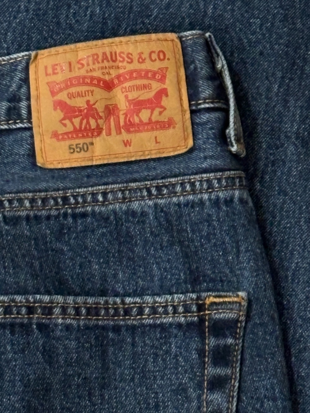 Levi’s 550 Relaxed Fit Jeans 48x30 Dark Wash Straight Leg Big and Tall